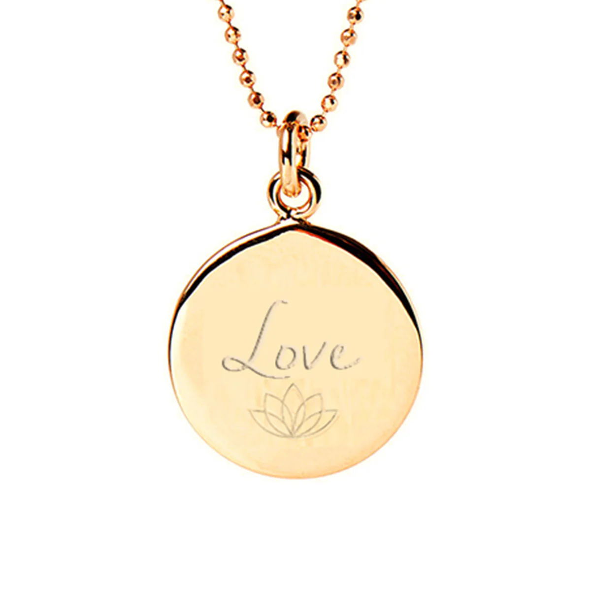 Love Disc Necklace in Gold