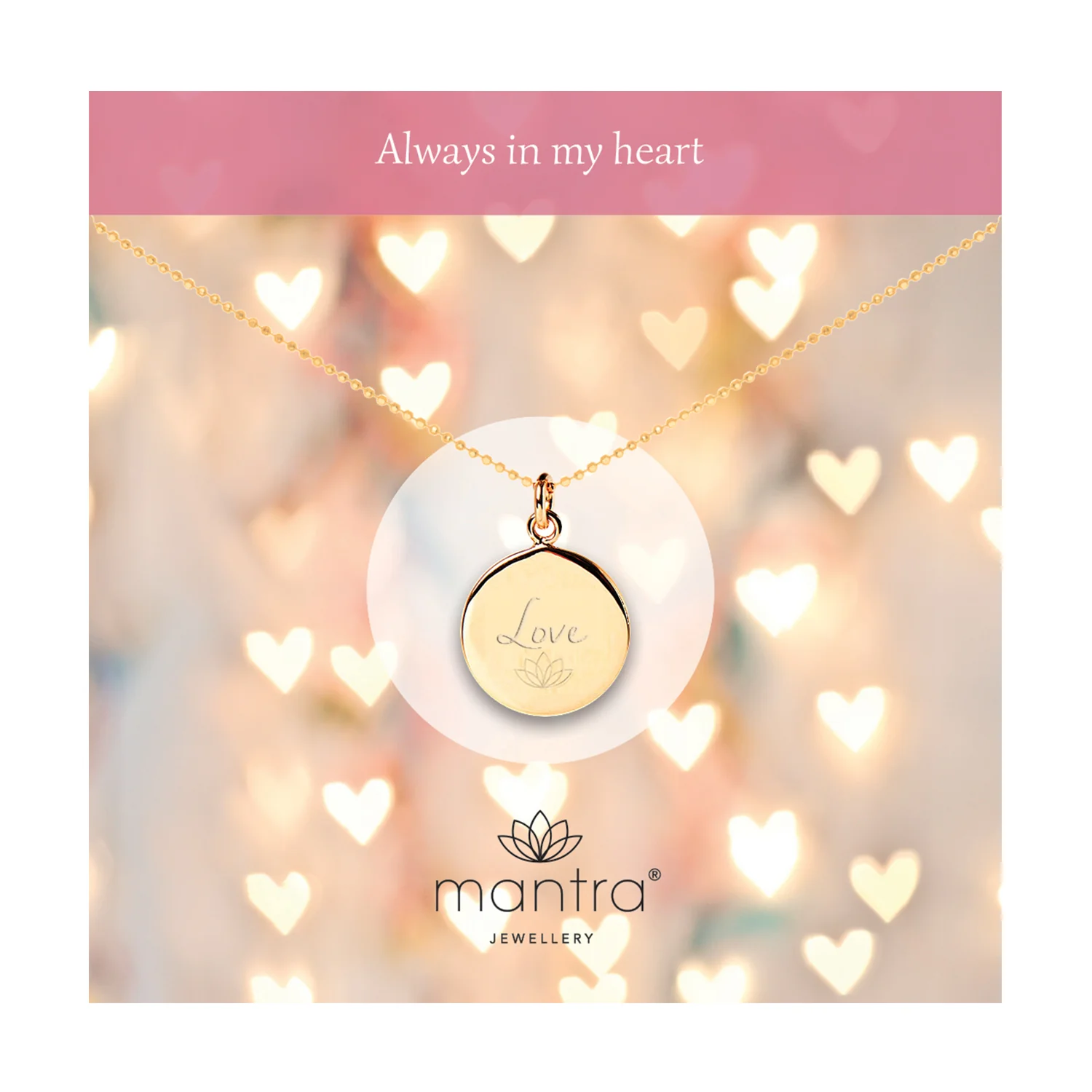 Love Disc Necklace in Gold - Image 2