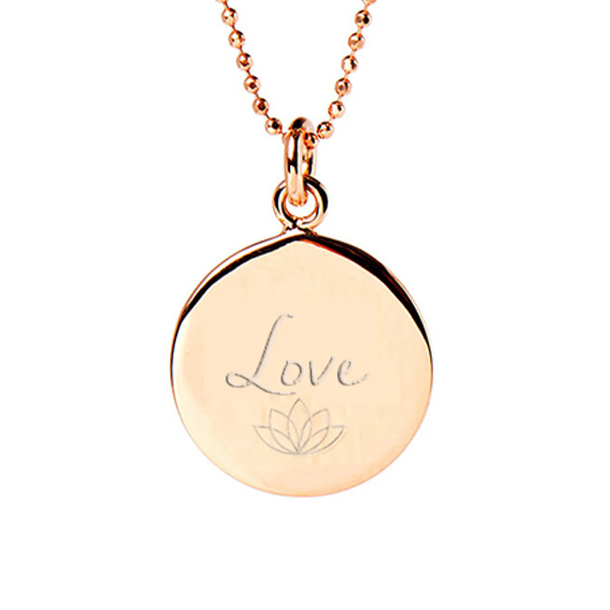 Love Disc Necklace in Rose Gold