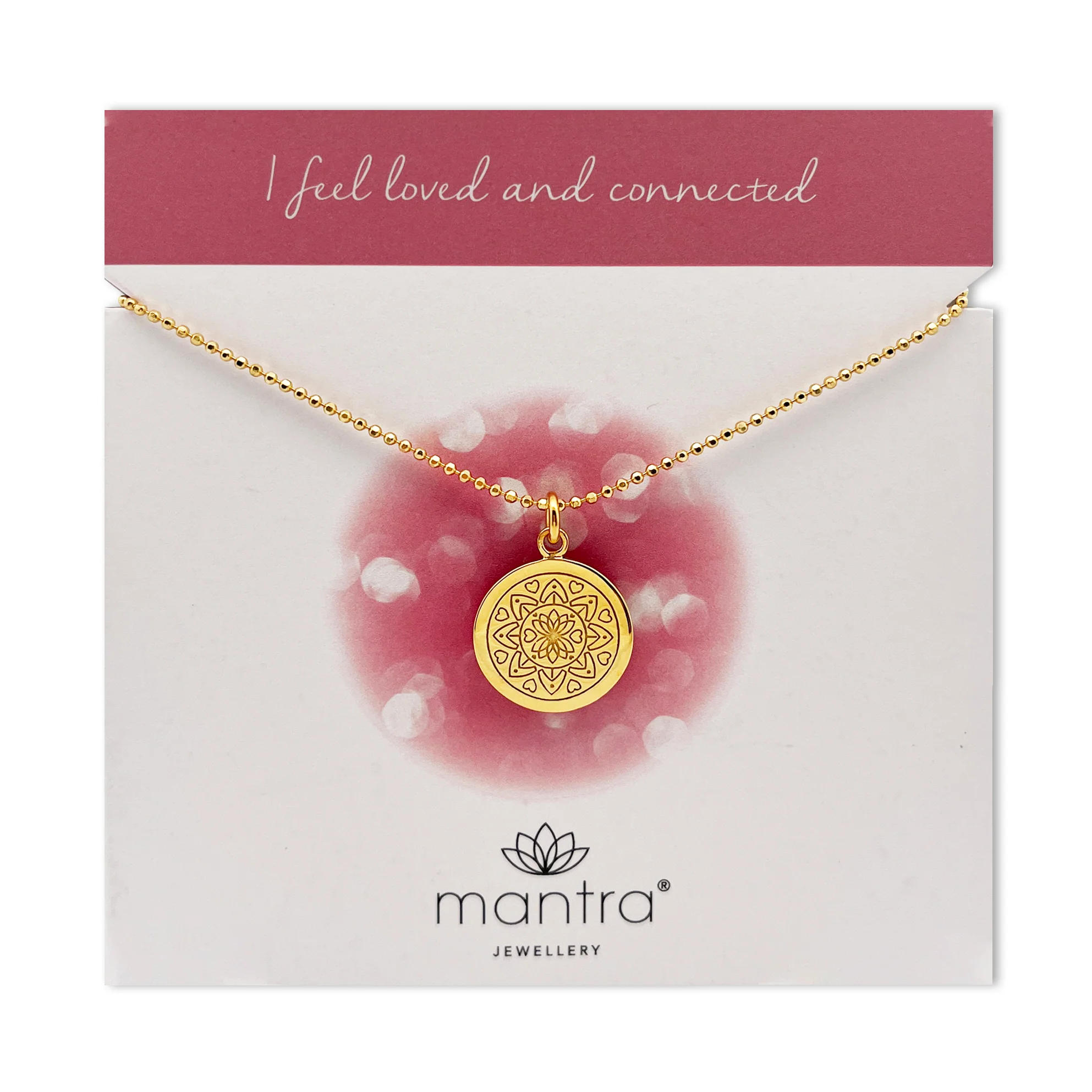 Love Mandala Disc Necklace in Gold - Image 3
