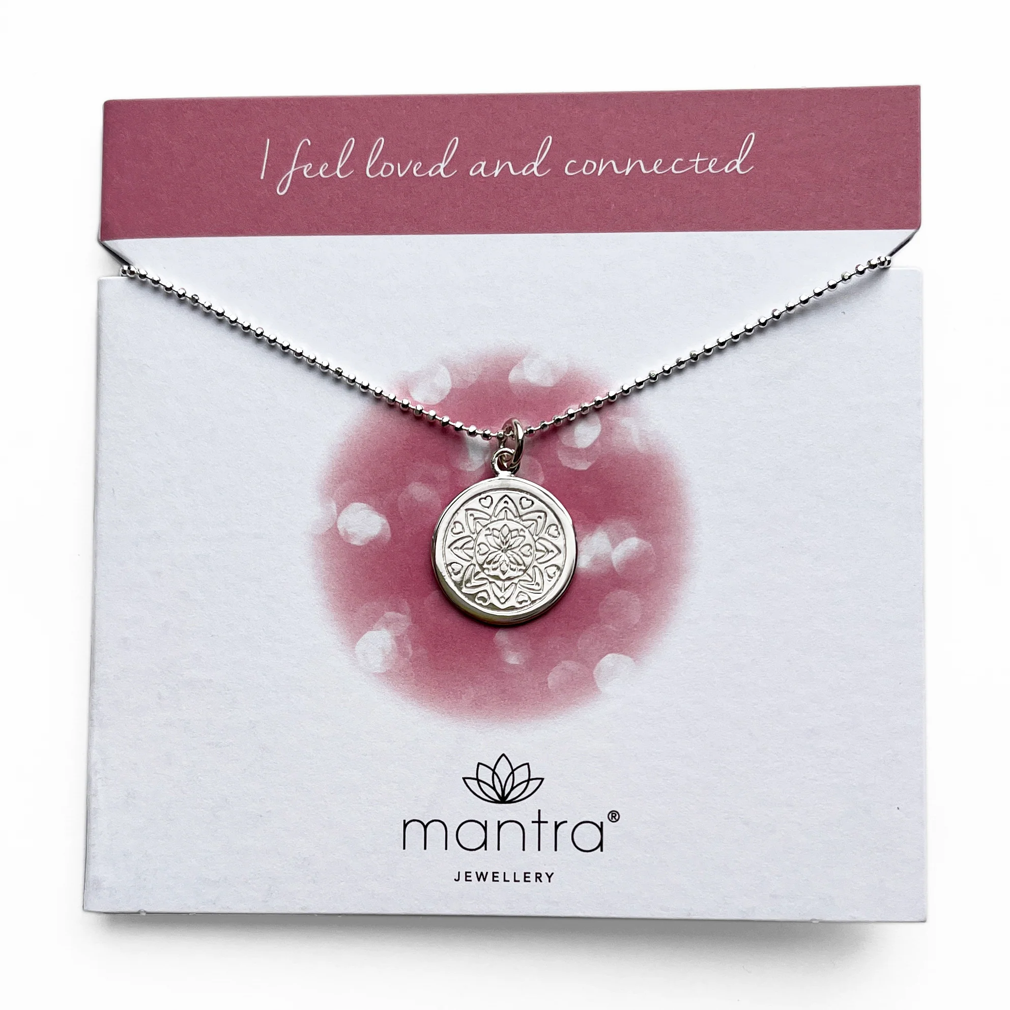Love Mandala Disc Necklace in Sterling Silver - Image 3