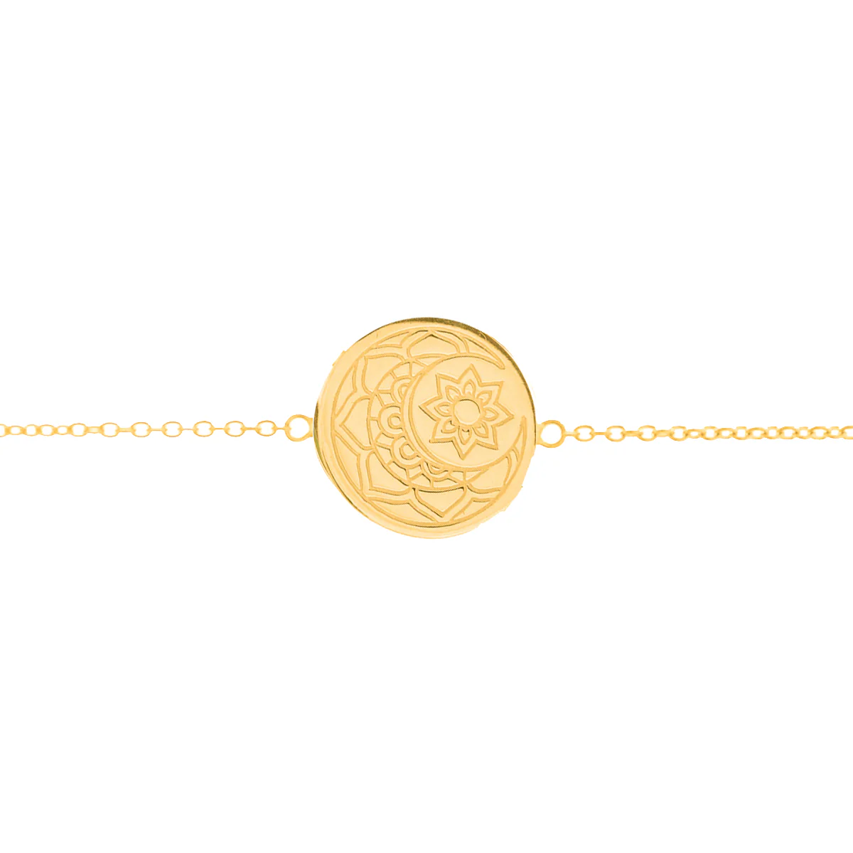 Moon & Sun Disc Bracelet in Gold