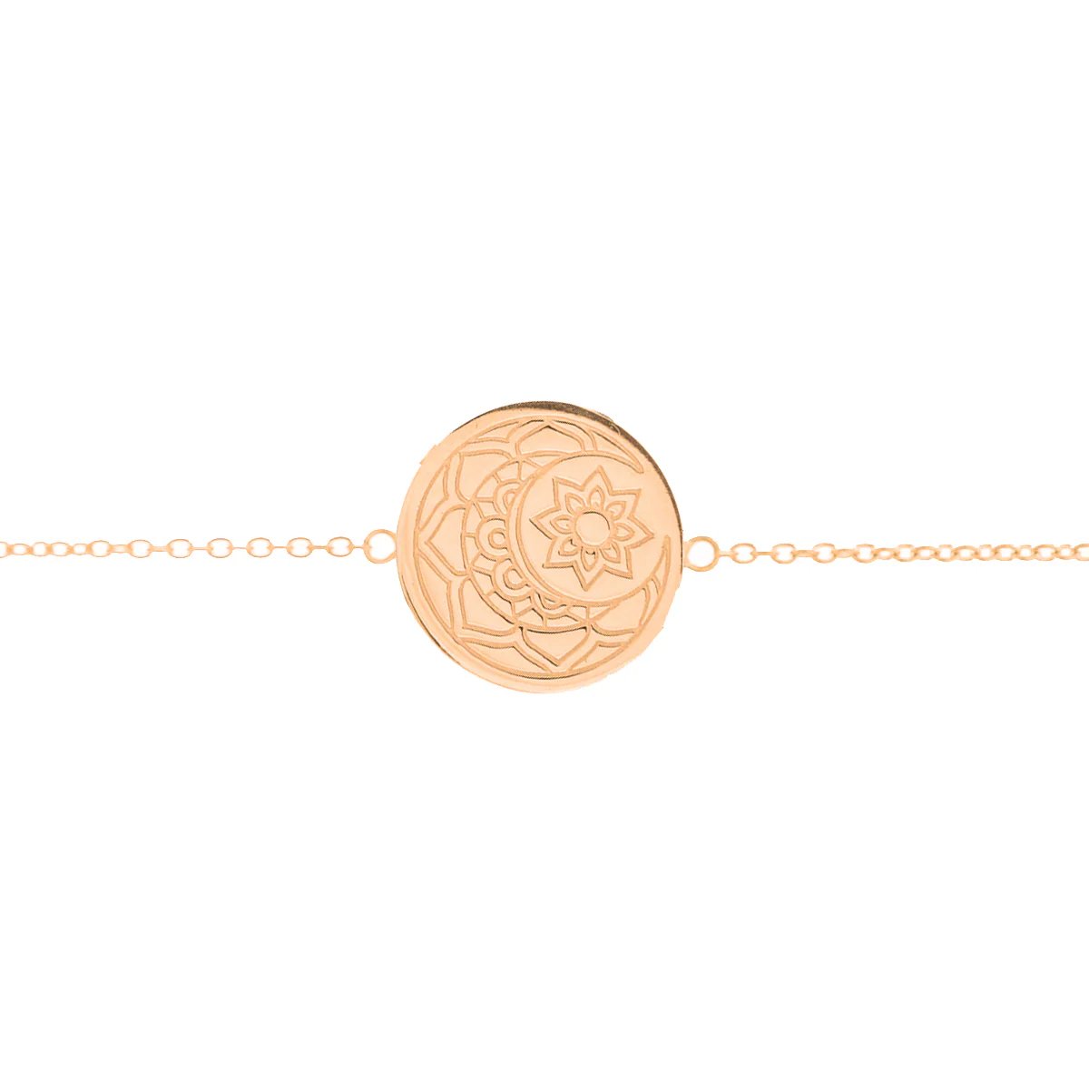 Moon & Sun Disc Bracelet in Rose Gold