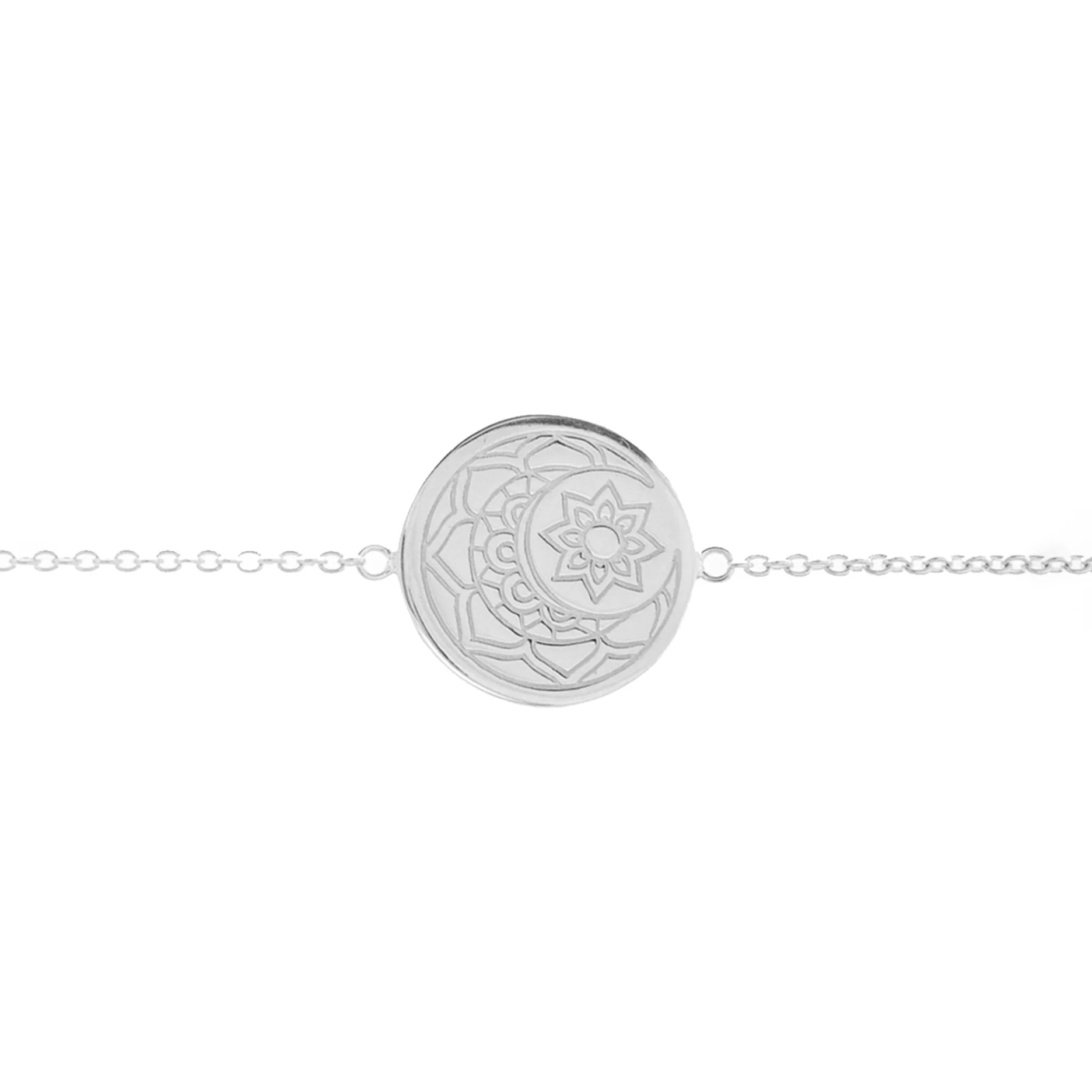 Moon & Sun Disc Bracelet in Sterling Silver