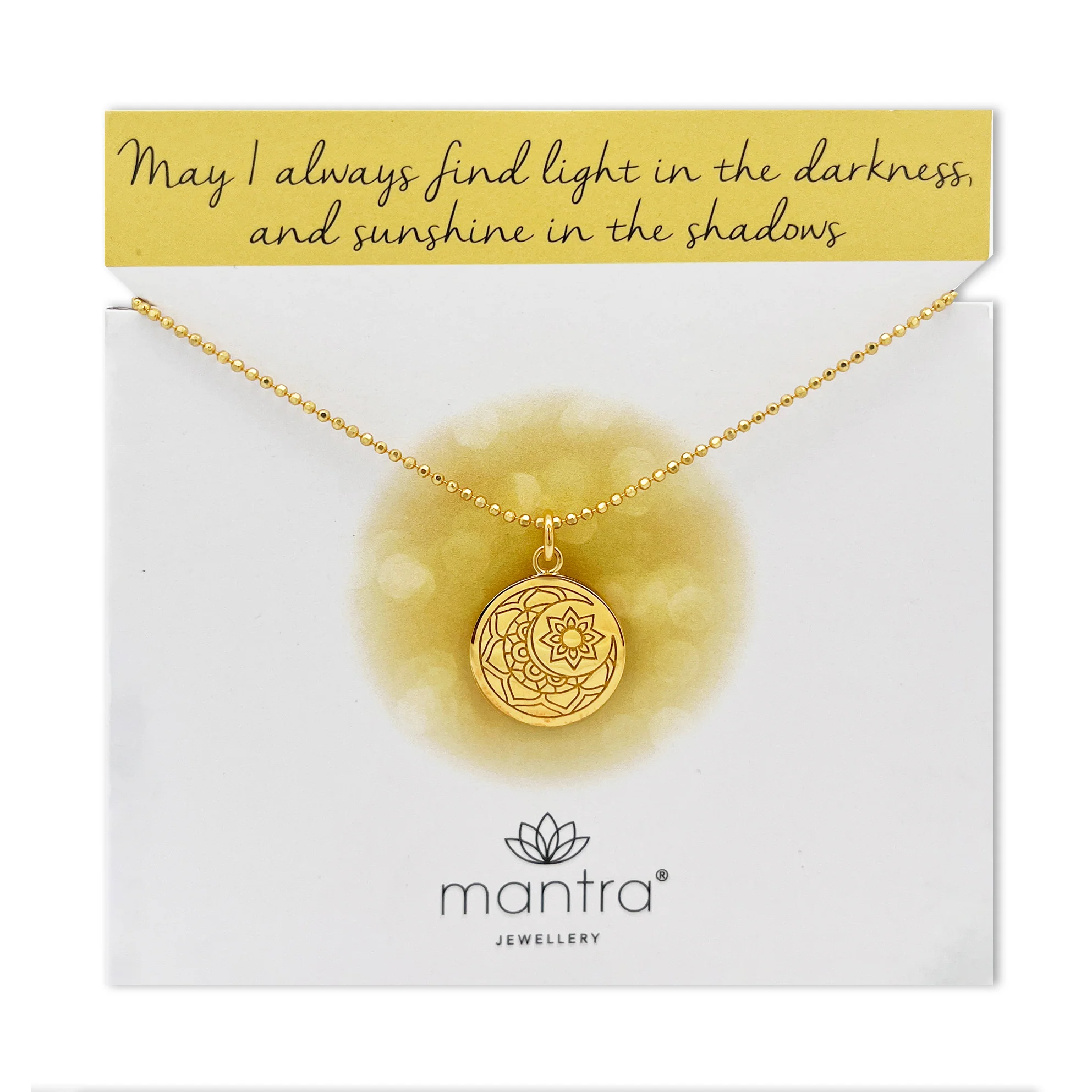 Moon & Sun Disc Necklace in Gold - Image 3