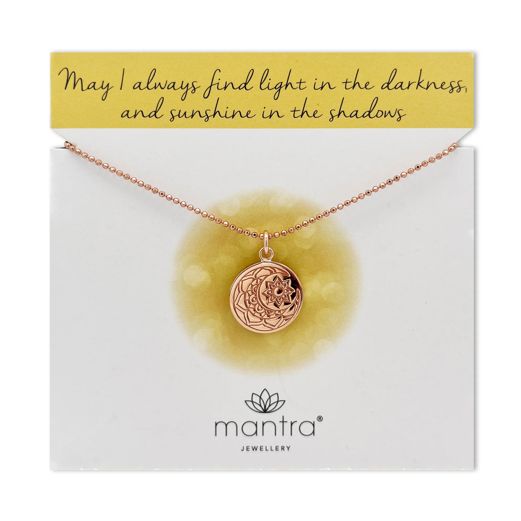 Moon & Sun Disc Necklace in Rose Gold - Image 3