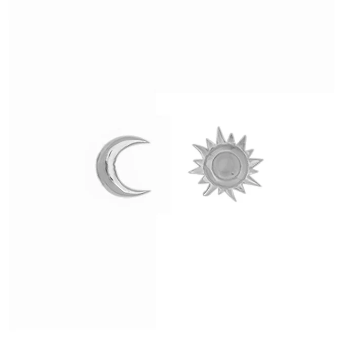 Moon & Sun Earrings in Sterling Silver