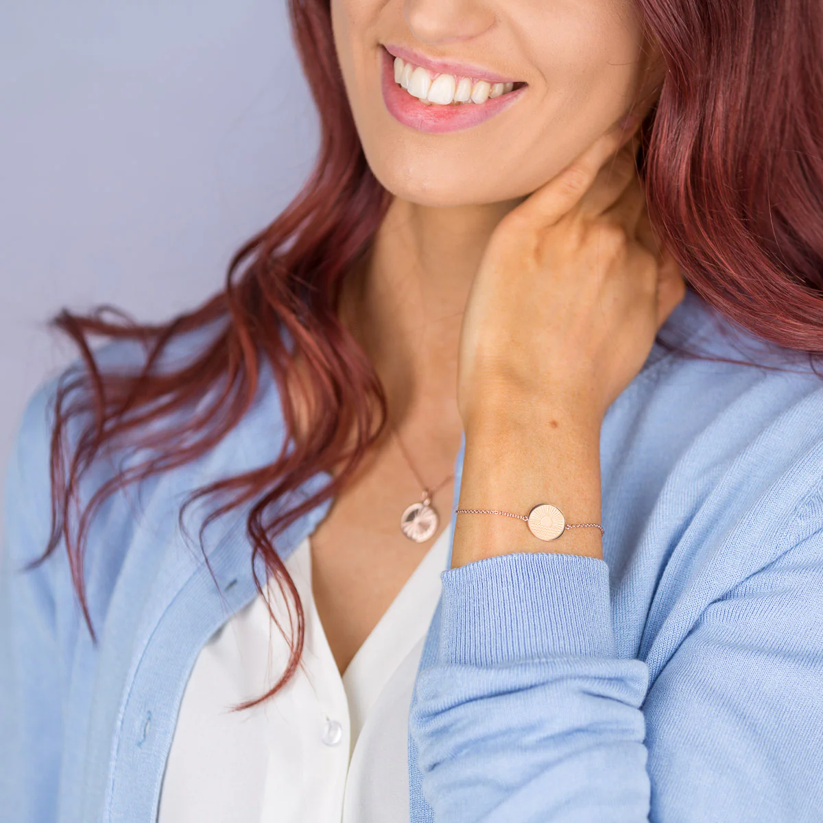 One Day at a Time Disc Bracelet in Rose Gold - Image 4