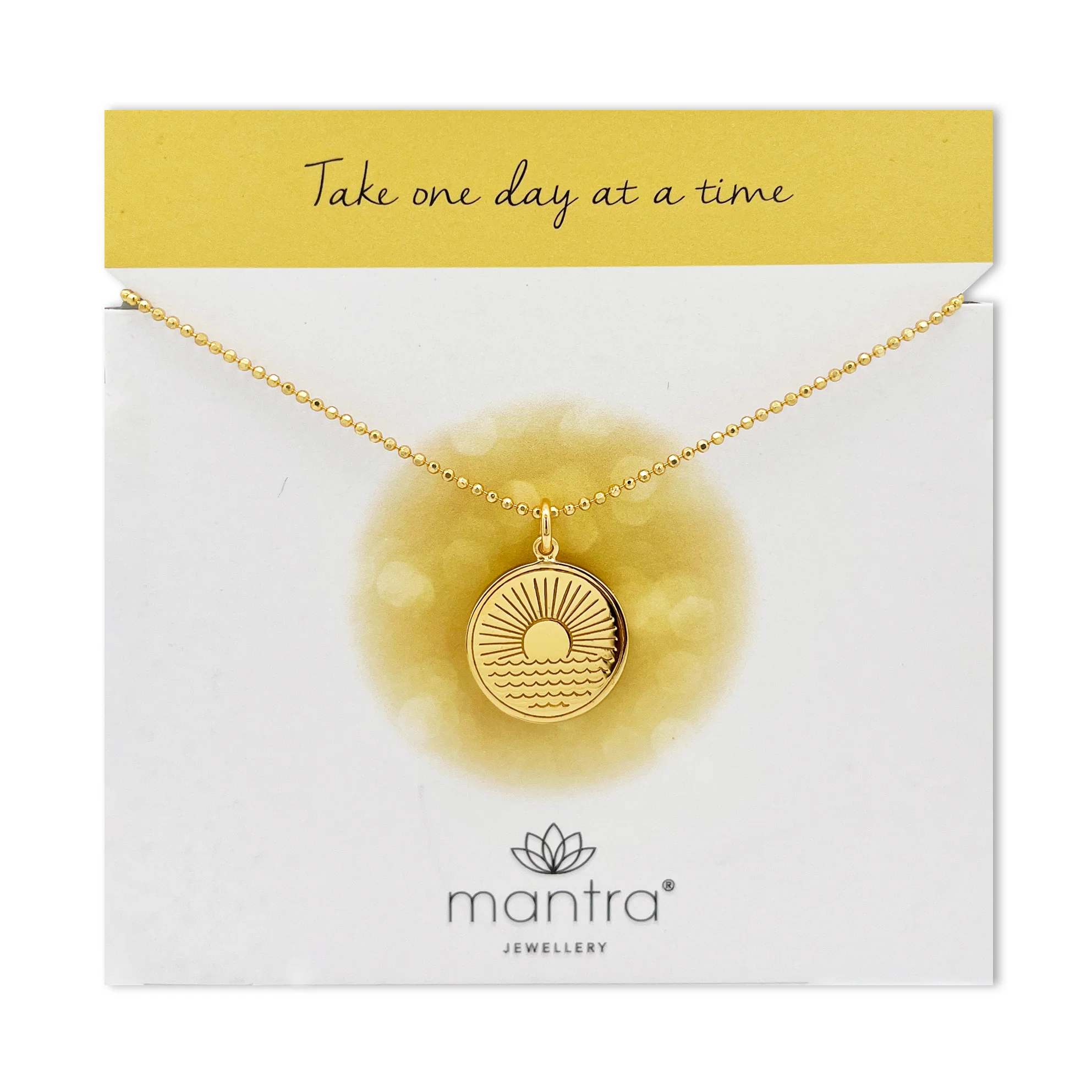 One Day at a Time Disc Necklace in Gold - Image 3