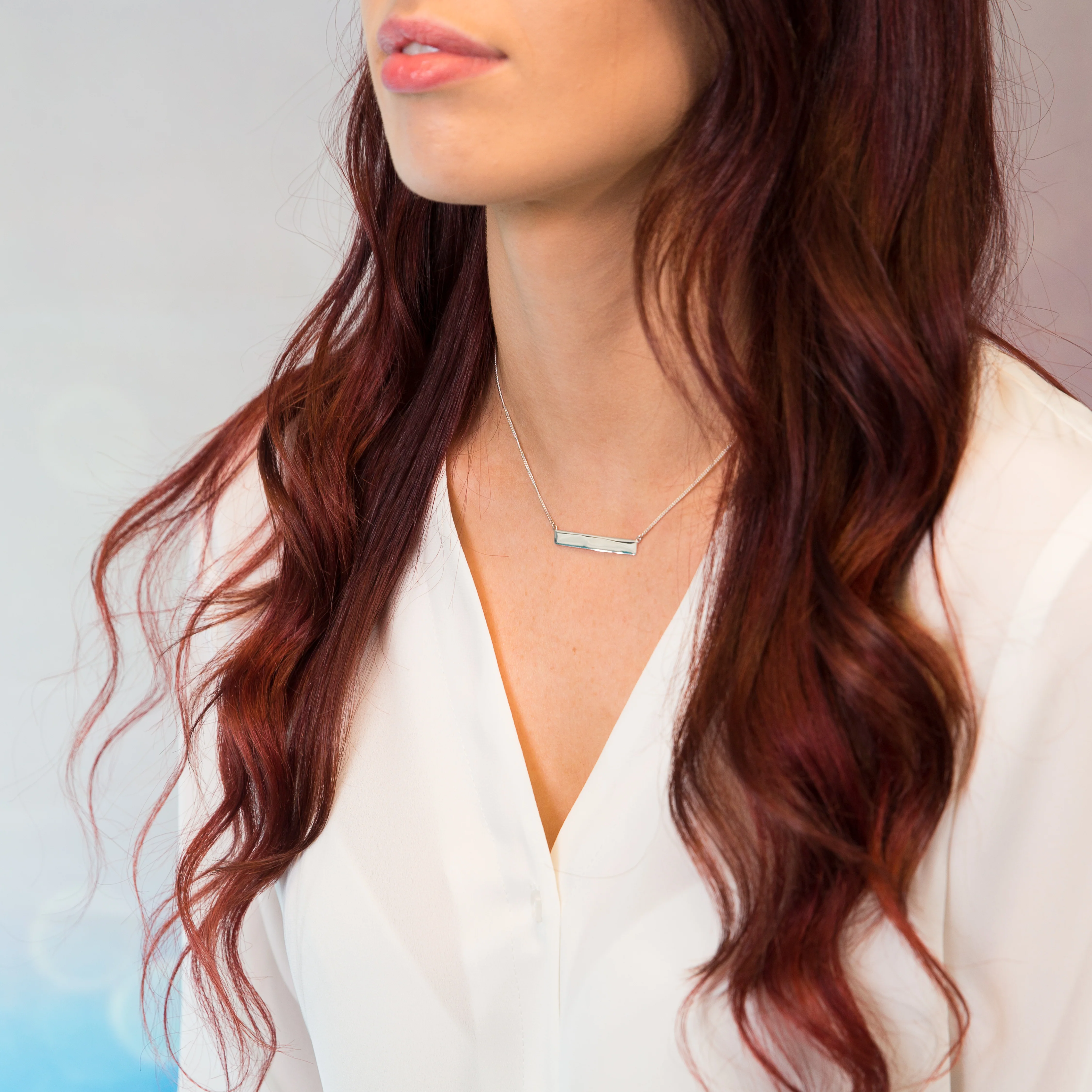 Peace Bar Necklace in Gold - Image 3