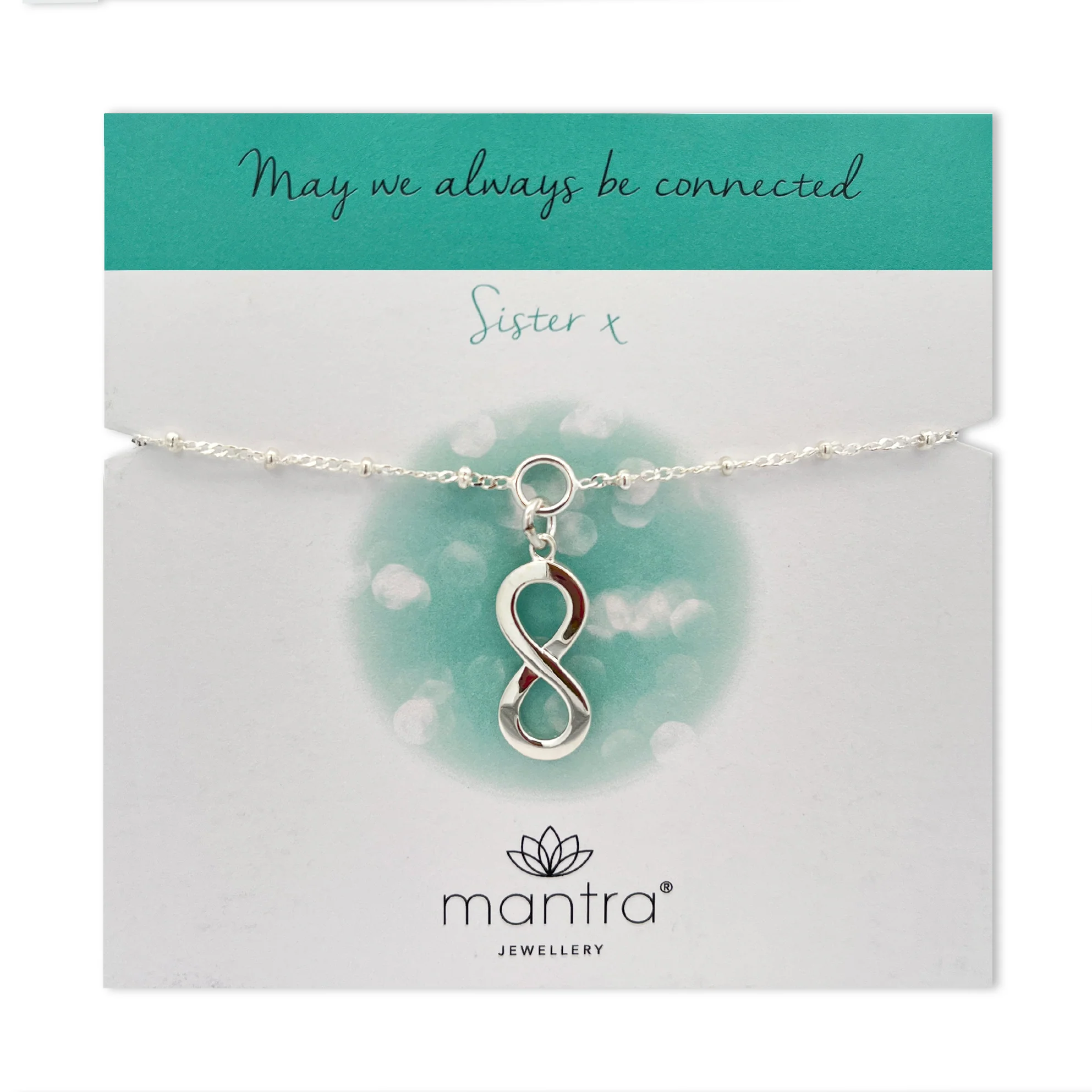 Sister Infinity Charm Bracelet in Sterling Silver - Image 3