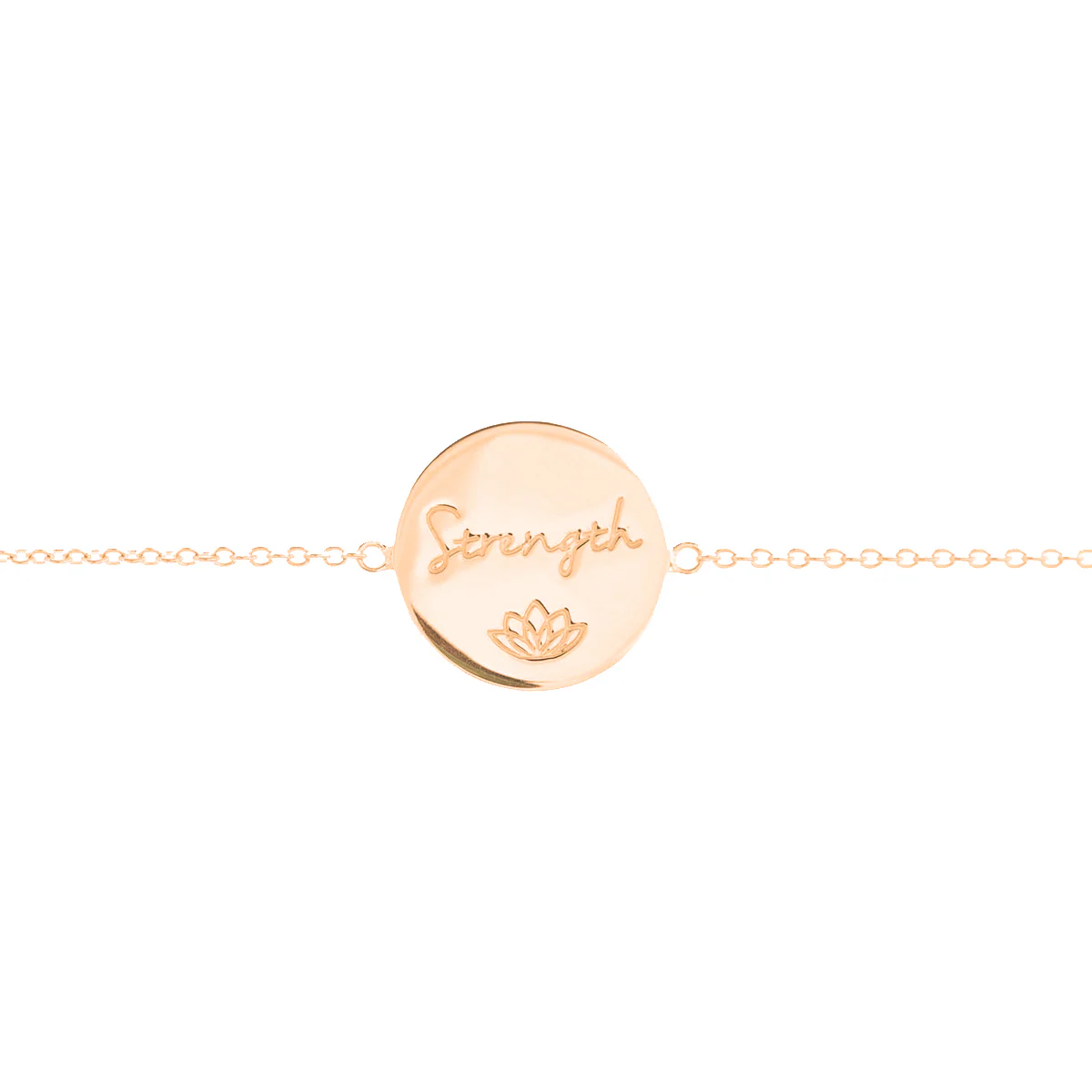 Strength Disc Bracelet in Rose Gold