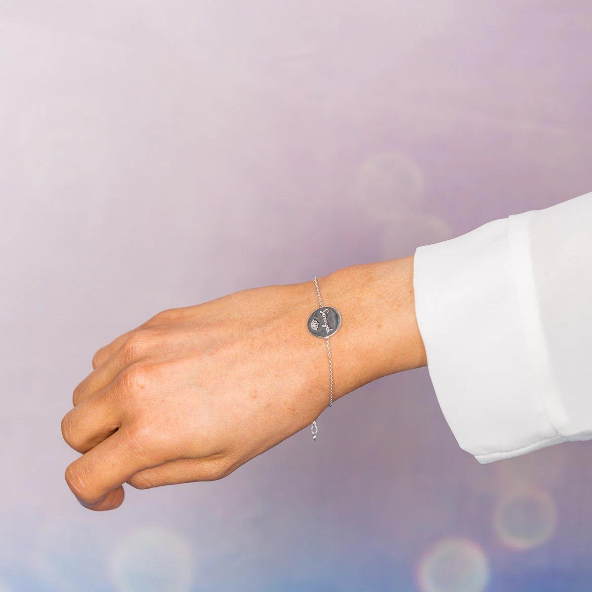 Strength Disc Bracelet in Rose Gold - Image 4