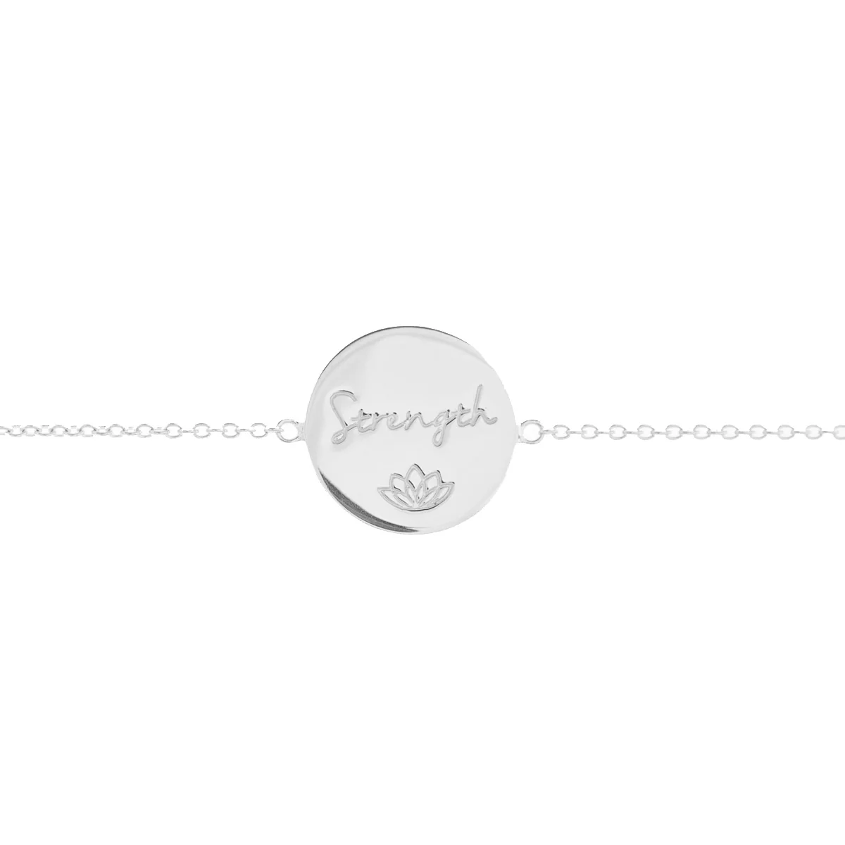 Strength Disc Bracelet in Sterling Silver