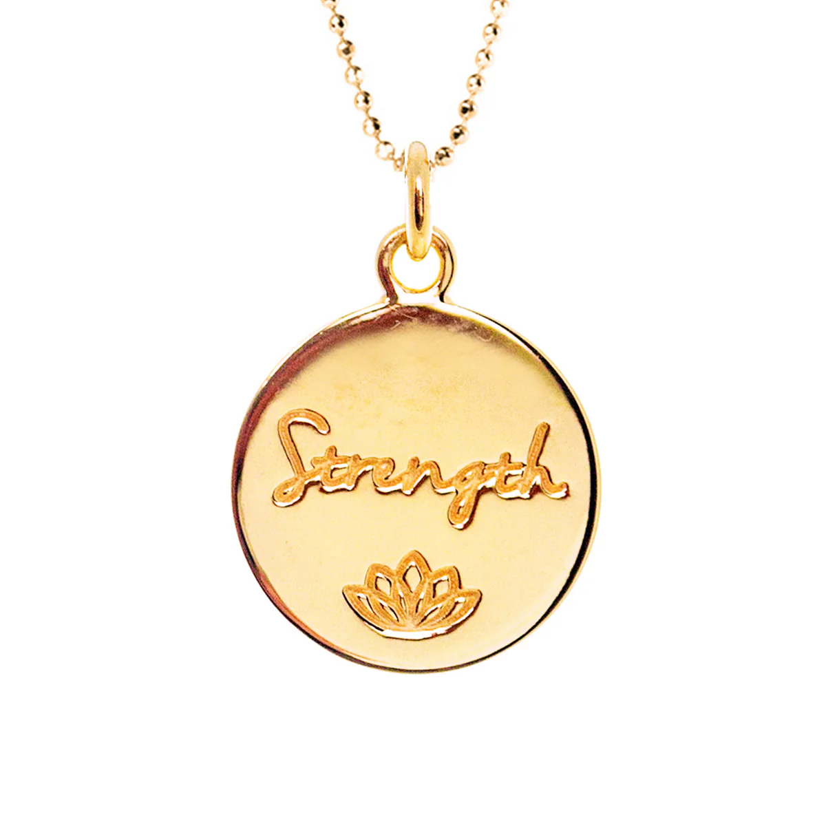 Strength Disc Necklace in Gold