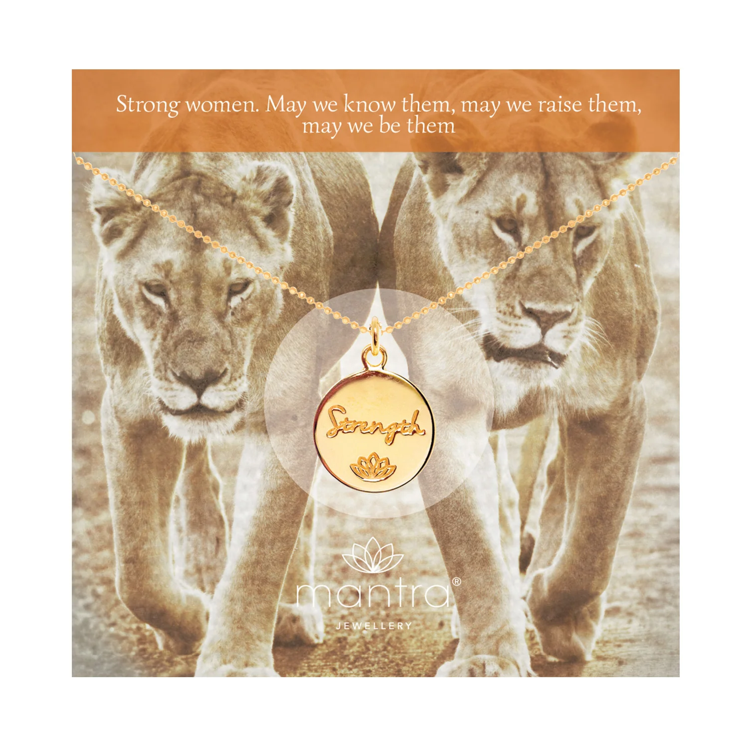 Strength Disc Necklace in Gold - Image 2