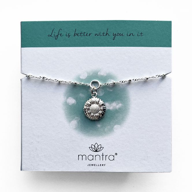 Sunflower Charm Bracelet in Sterling Silver - Image 3
