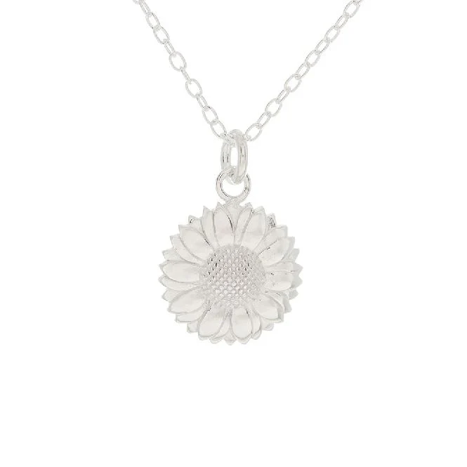 Sunflower Necklace in Sterling Silver