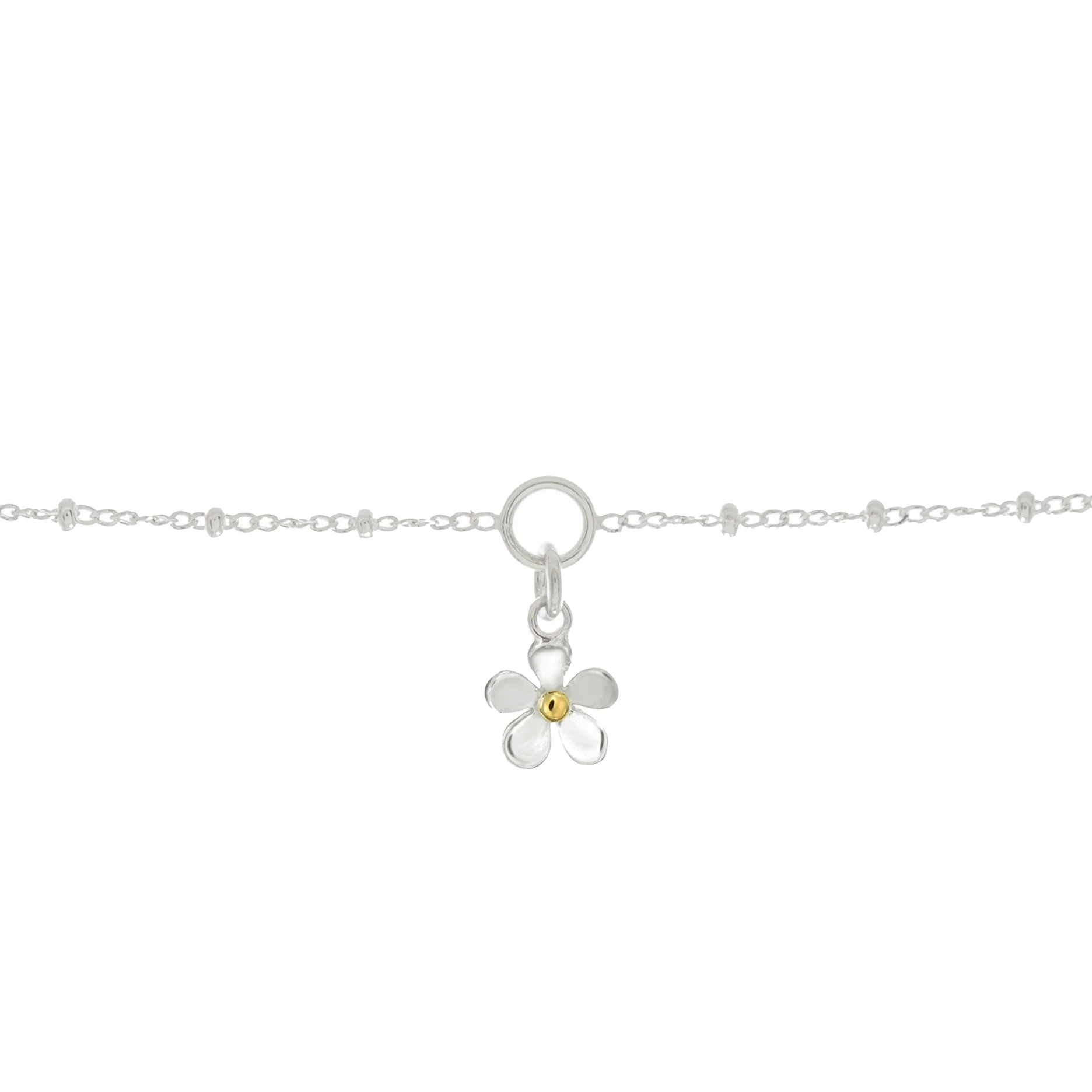 Thank You Daisy Charm Bracelet in Sterling Silver