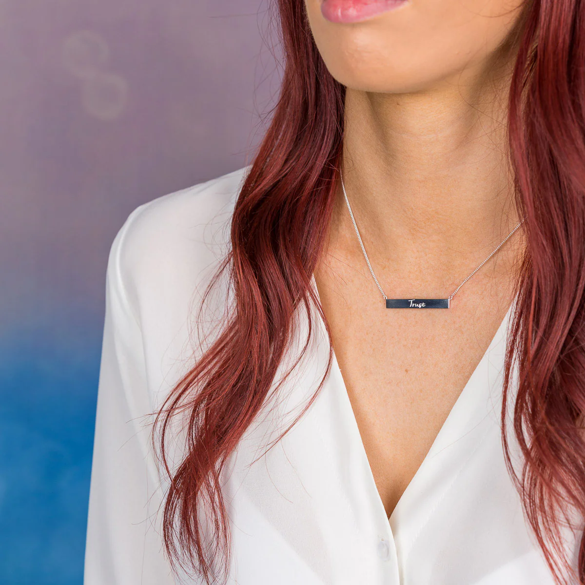 Trust Bar Necklace in Gold - Image 4