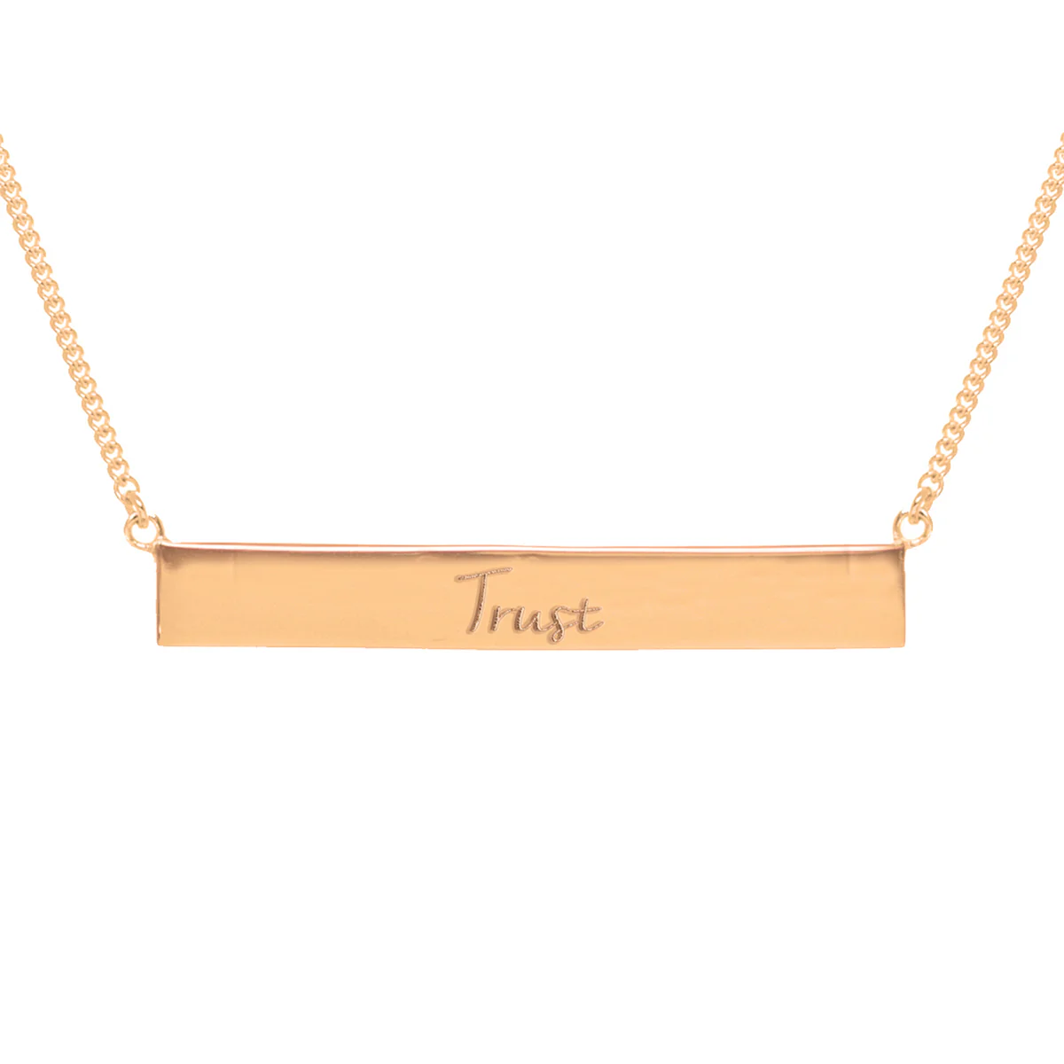 Trust Bar Necklace in Rose Gold