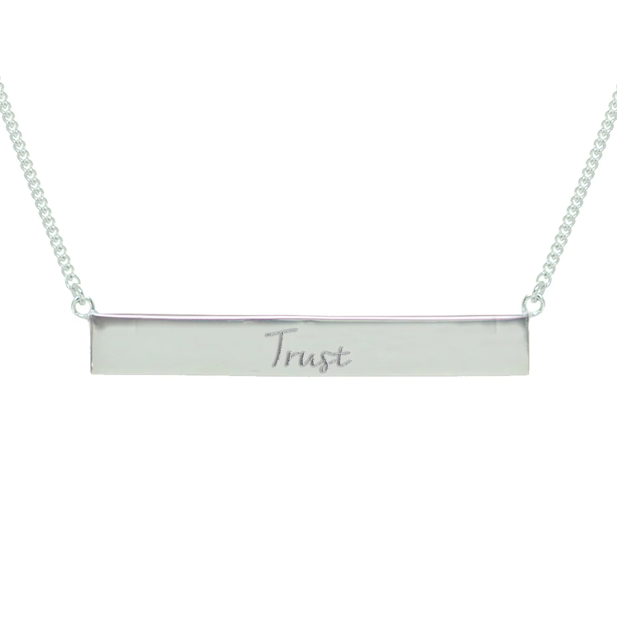Trust Bar Necklace in Silver