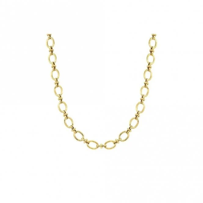 Affinity Long Gold Steel Link Necklace