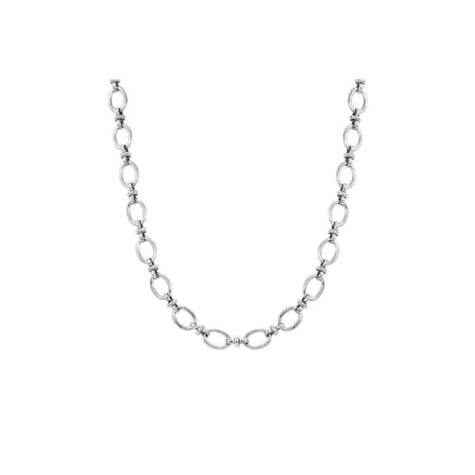 Affinity Long Silver Steel Link Necklace