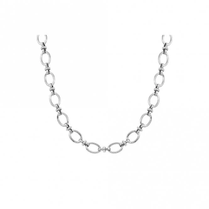 Affinity Short Silver Steel Link Necklace