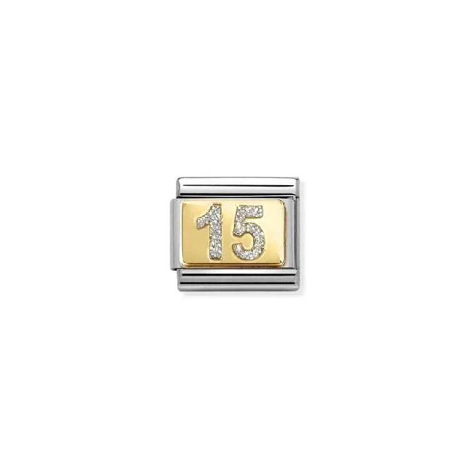 Classic Gold 15 Silver Glitter Wedding & Anniversary Charms