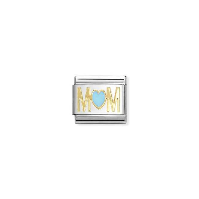 Classic Gold and Blue Enamel Mom Heart Friends & Family Charms