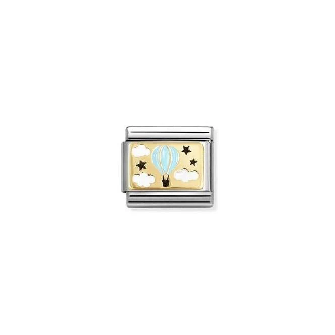 Classic Gold and Enamel Blue Hot Air Balloon Friends & Family Charms