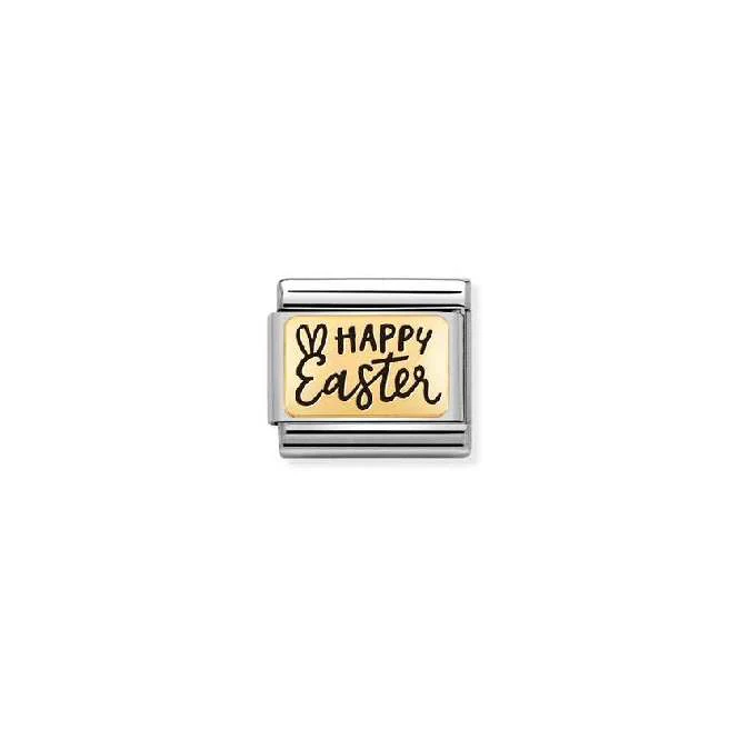 Classic Gold and Enamel Engraved Happy Easter Faith & Religion Charms