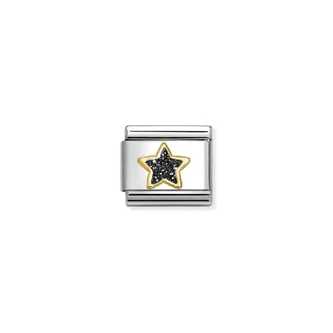 Classic Gold and Enamel Glitter Black Star Fairytale & Fantasy Charms