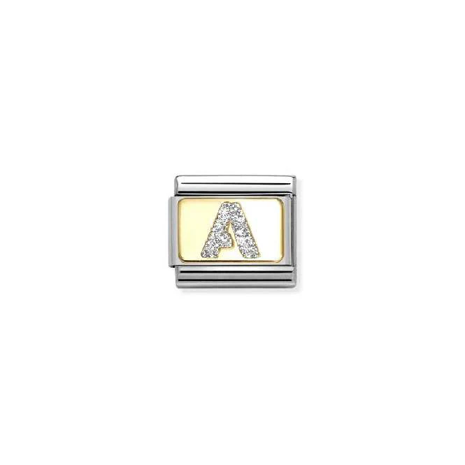 Classic Gold and Enamel Glitter Letter A Letters & Numbers Charms