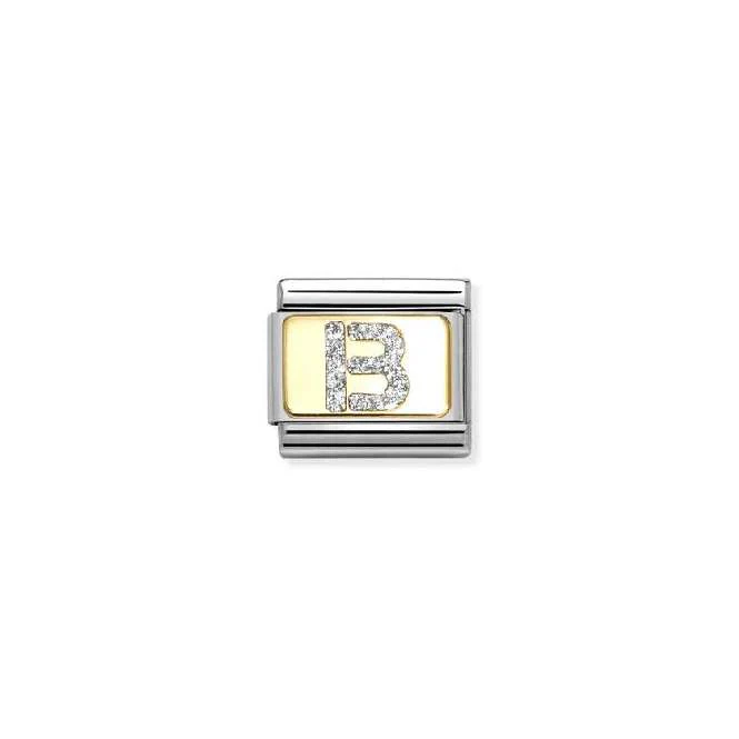 Classic Gold and Enamel Glitter Letter B Letters & Numbers Charms