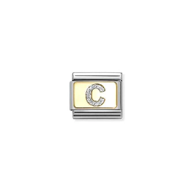 Classic Gold and Enamel Glitter Letter C Letters & Numbers Charms