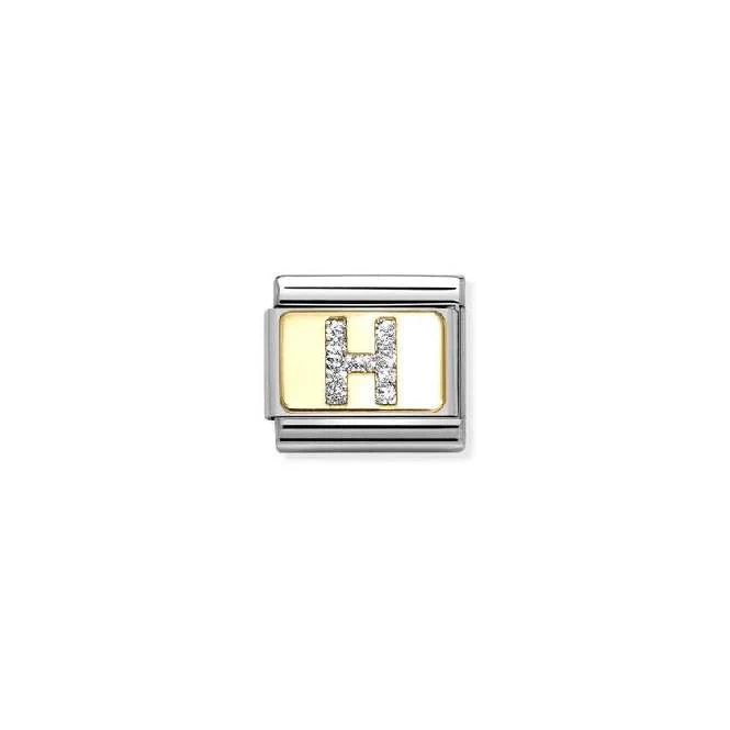 Classic Gold and Enamel Glitter Letter H Letters & Numbers Charms