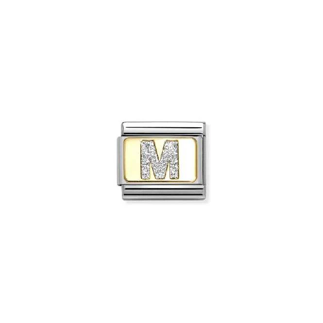 Classic Gold and Enamel Glitter Letter M Letters & Numbers Charms
