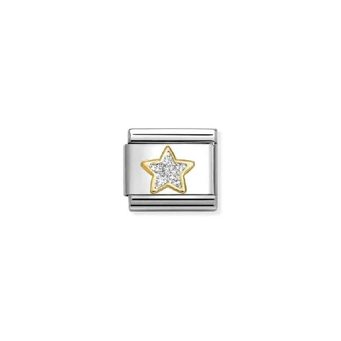 Classic Gold and Enamel Glitter Silver Star Flowers & Nature Charms