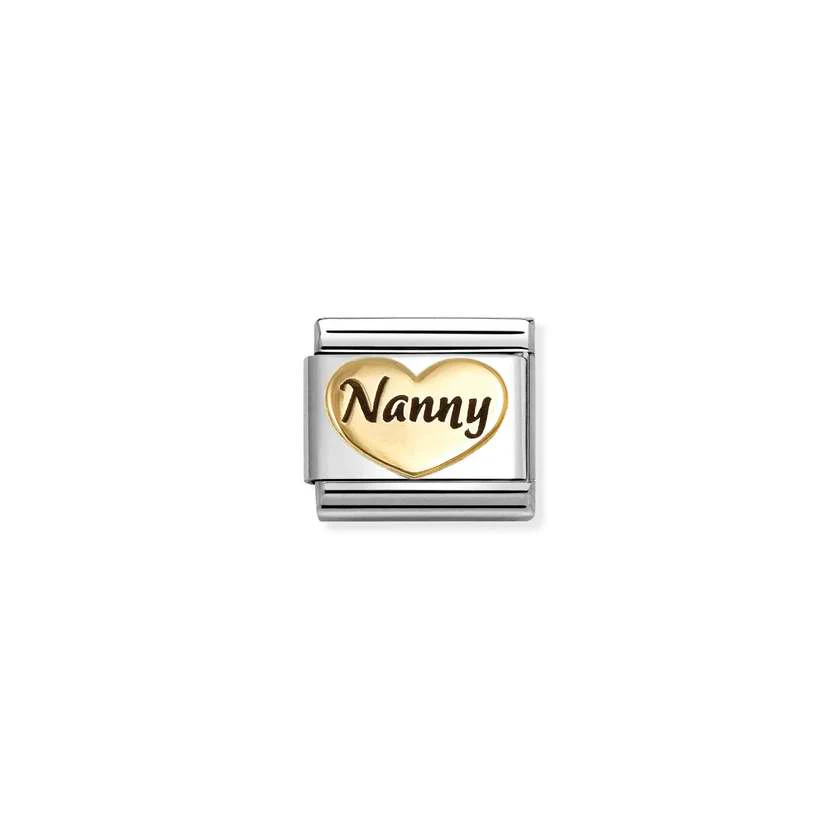 Classic Gold and Enamel Nanny Heart Friends & Family Charms