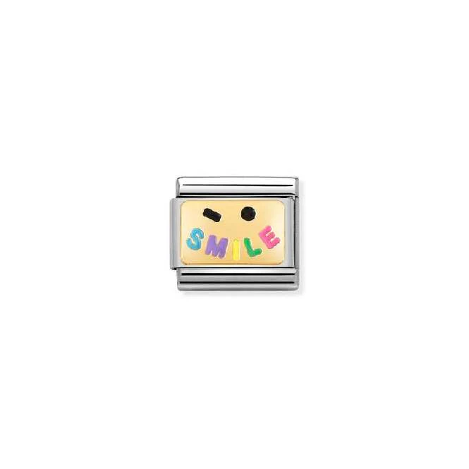 Classic Gold and Enamel Rainbow Smile Plate Family & Friends Charms
