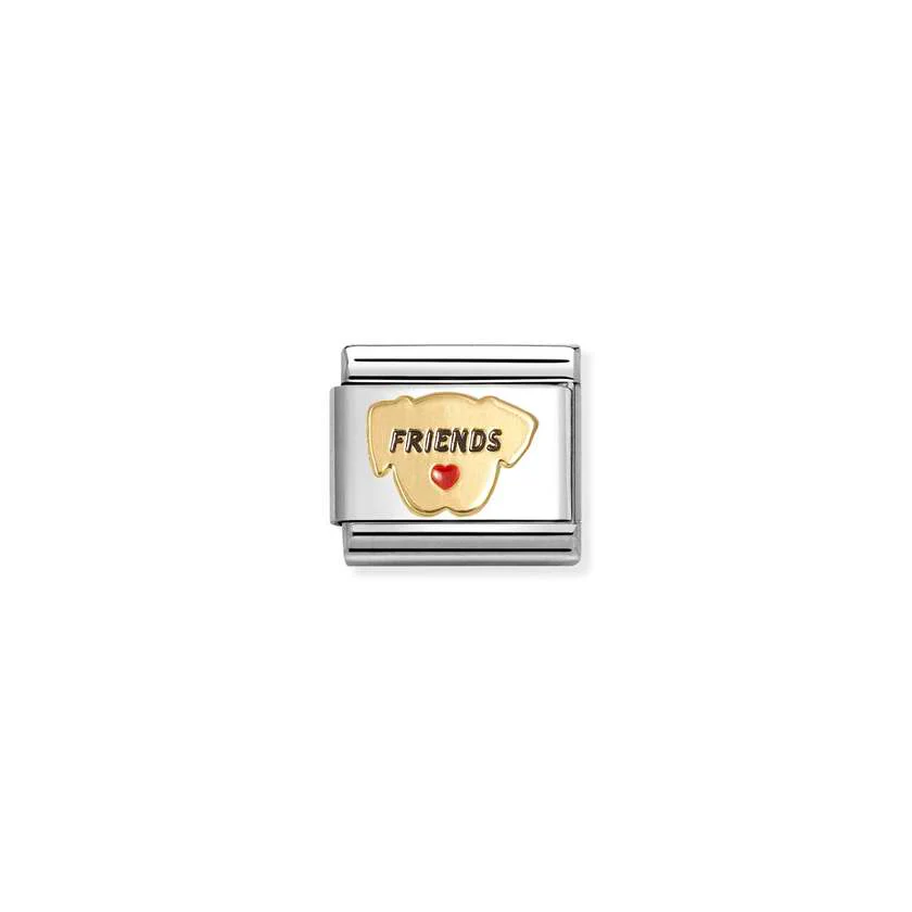Classic Gold and Enamel Red Heart Dog Animals & Pets Charms