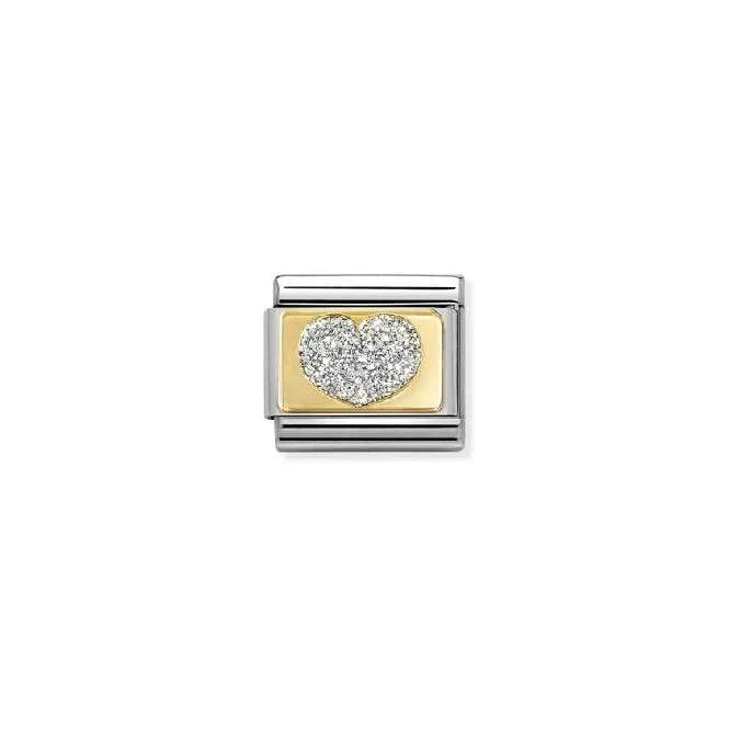 Classic Gold and Enamel Silver Glitter Heart Love & Hearts Charms