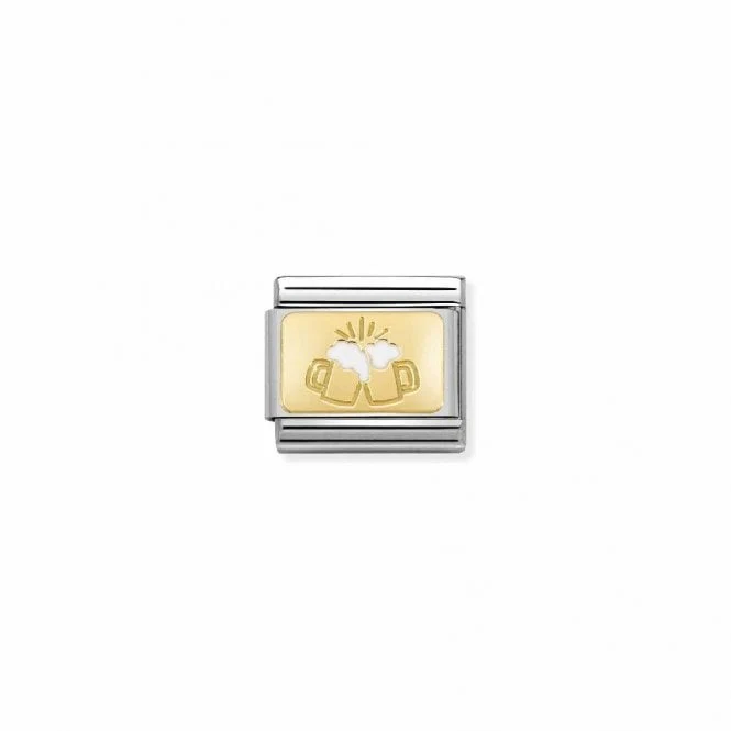 Classic Gold and Enamel Toast with Beer Food & Drink Charms