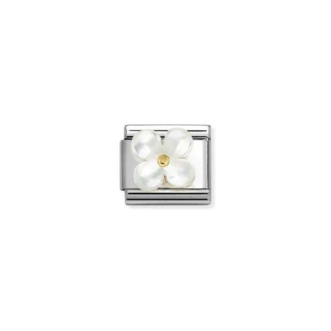 Classic Gold and White Mother Of Pearl Flower Flowers & Nature Charms