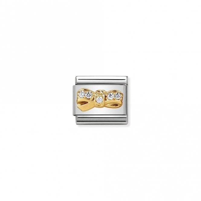 Classic Gold CZ Bow Cherie Fashion & Fun Charms