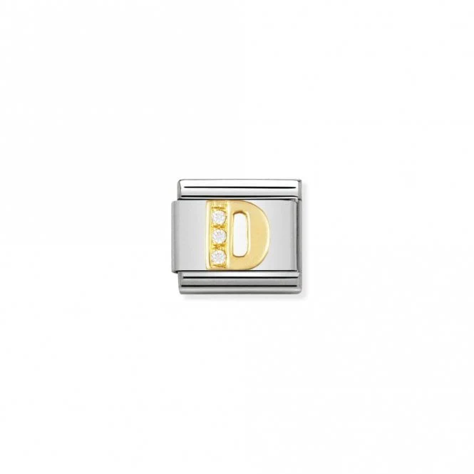 Classic Gold CZ D Letter Charms