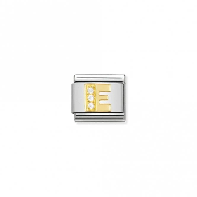 Classic Gold CZ E Letter Charms