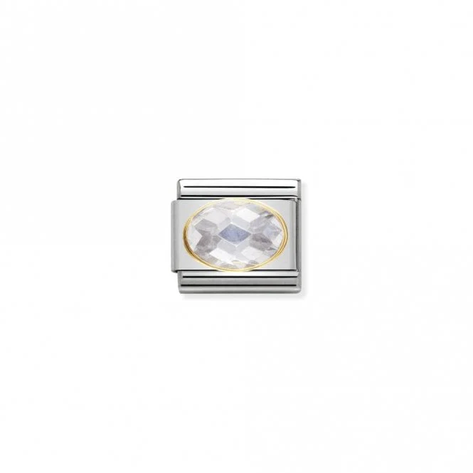 Classic Gold CZ Facetted White Sparkly Charms